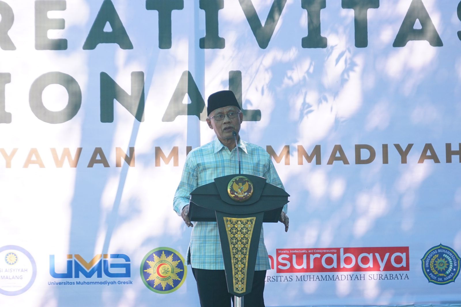 Ketua Umum Pimpinan Pusat Muhammadiyah Prof Dr Haedar Nashir M.Si dalam Kemah Kreativitas Nasional Seniman dan Budayawan Muhammadiyah pada 19 Juli 2024.