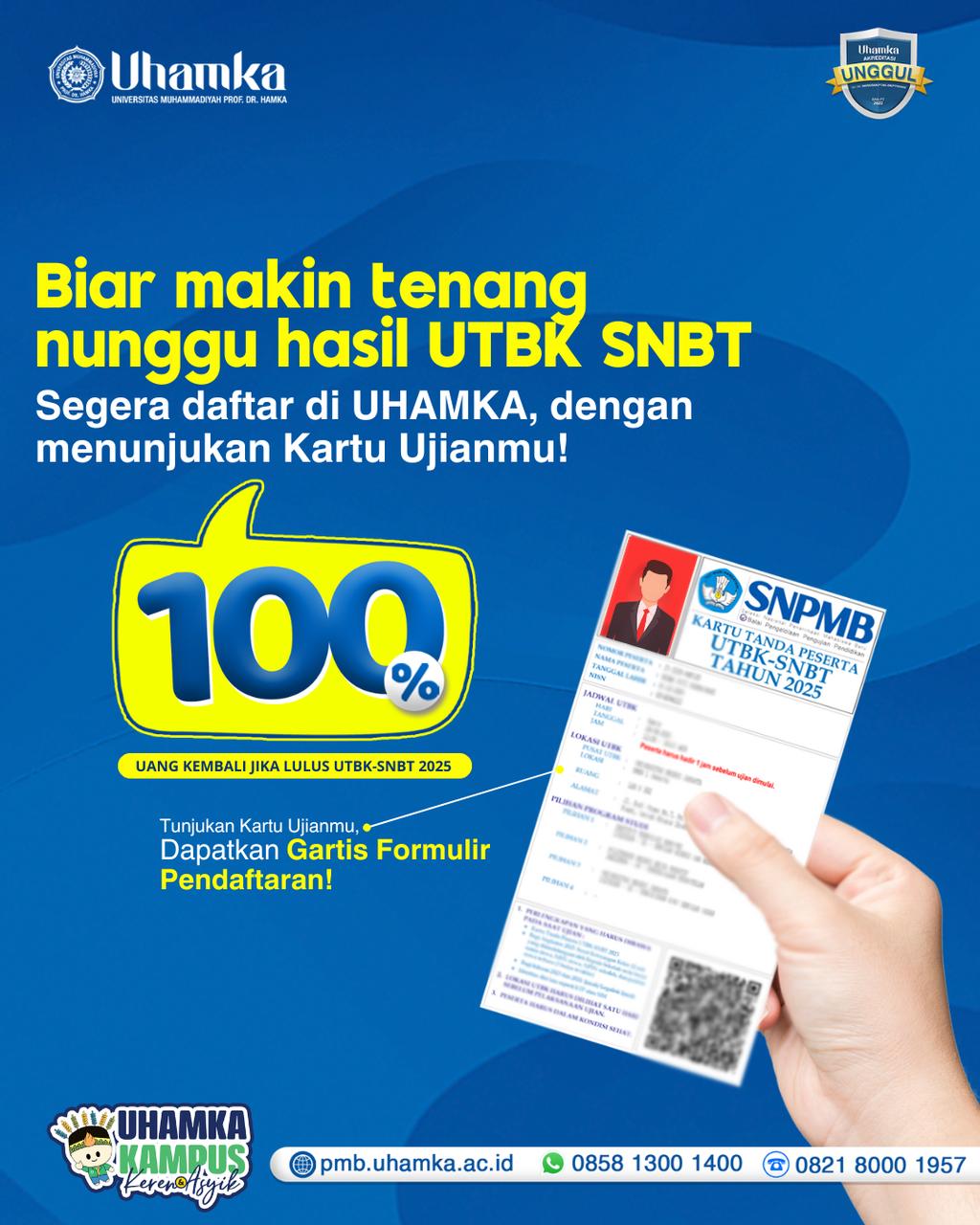 Hanya di Uhamka Saja! Bisa Tukar Kartu Peserta UTBK dengan Formulir Gratis